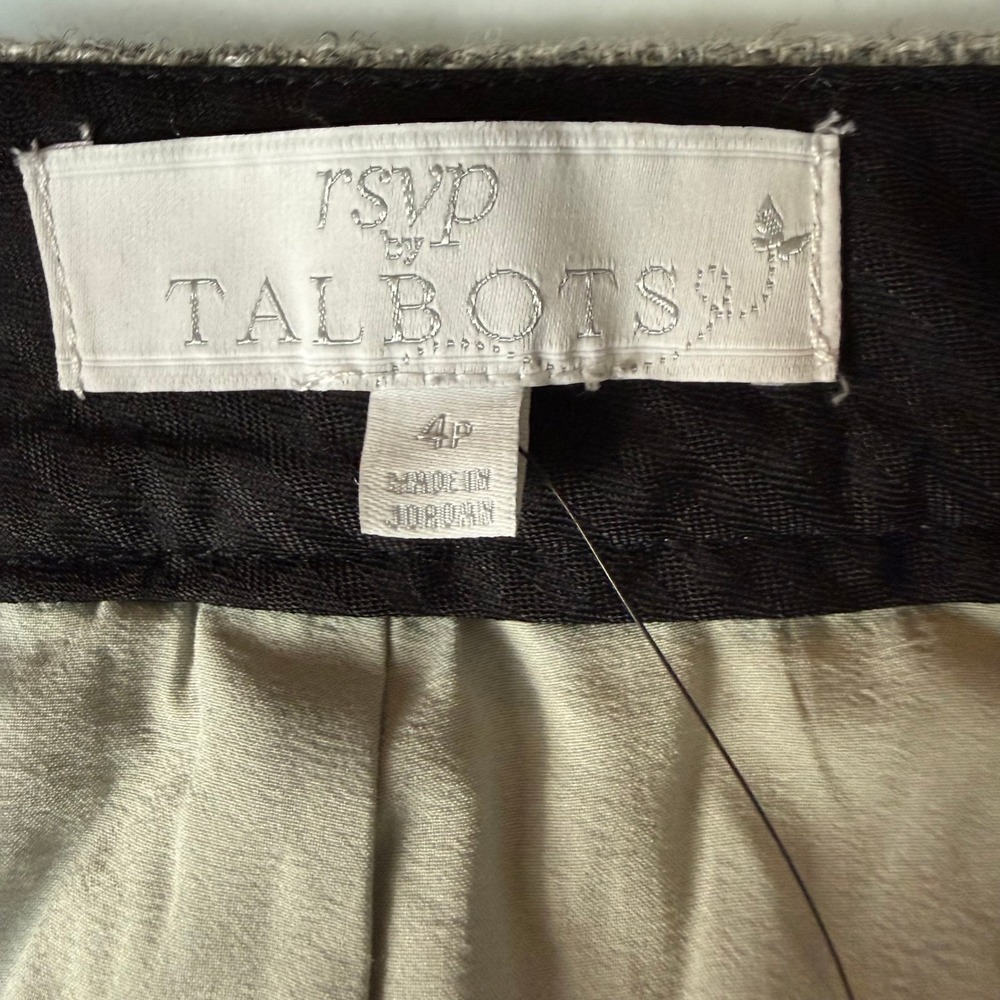 Talbots RSVP Dress Pants Womens 4P Gray Wool Blend Sequin Holiday Party NWT - Picture 3 of 14